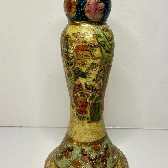 Satsuma Japanese Candle Holders- Lot of 2- Great Condition RARE - Picture 2 of 5